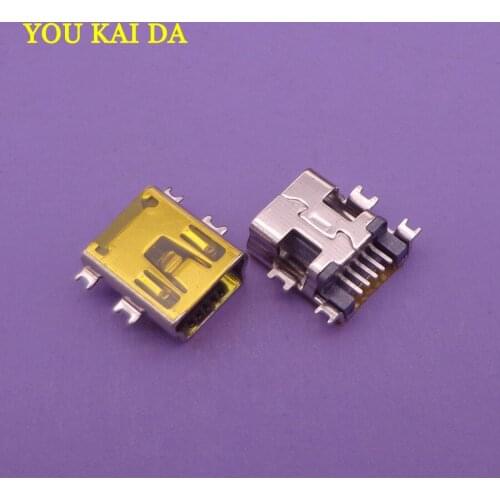 50 pcs Mini USB connector B type 5pin 5 pin SMT sink 1.7 socket female jack 2.0 replacement repair parts power dock plug