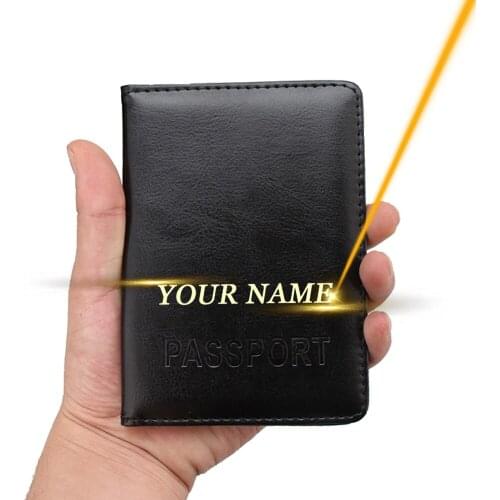 Free Engraving Travel Passport Cover Women Men Credit Card Holder Customized ID&Document Passport Holder Card Case