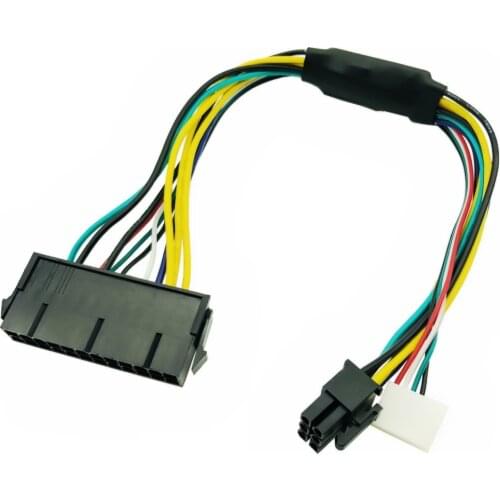 ATX 24pin to Motherboard 2-ports 6pin Adapter PSU Power Supply Cable Cord for HP Z220 Z230 SFF Mainboard Server Workstation 30cm