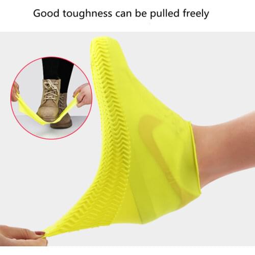 Rain Shoe Cover Men And Women Silicone Shoe Cover Waterproof Thickened Non-slip Wear-resistant Bottom Children Outdoor Rainproof