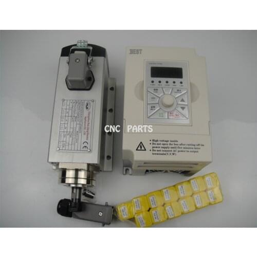 CNC milling spindle ER11 air cooling 1.5KW spindle with 4 pieces bearing + 13 pieces ER11 collet+ 1 piece 1.5kw inverter