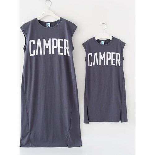 Quality 2020 Summer Mother Daughter Dress Family Matching Clothes Cotton Letter Printed Mom And Girl Dresses Family Look Outfits