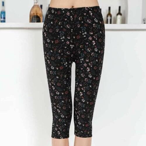 Plus Size Short Pants Casual Capris Women Summer Leggings Floral Printed Black Street Wear High Waist Sexy Legging