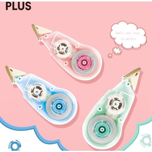 1Pc Plus WhiperCR Correction Tape Mini Large Capacity 12M Correction School Supplies 3colors
