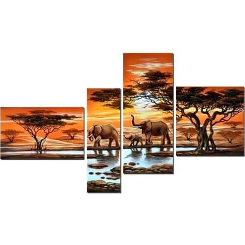 DIY spuare&round Olifanten Diamond Painting