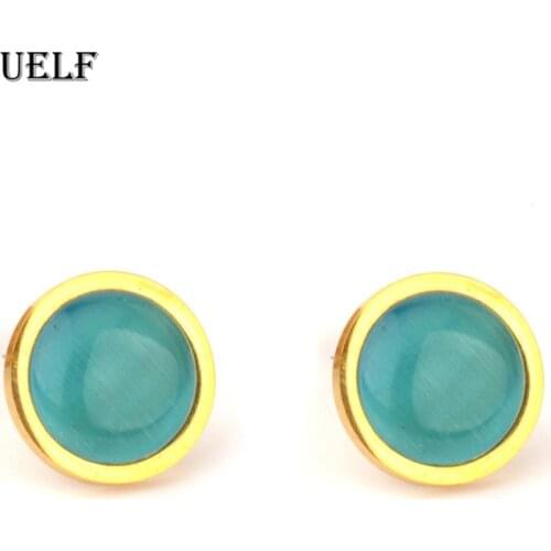 Uelf 2019 Hot Selling Glitter Stud Earrings Women Fashion Jewelry Gold Small Earrings valentines day gift Korean Earrings