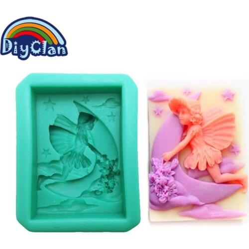 Moon Flower Fairy Silicone Soap Mold For Candle Chocolate Mould Angel Handmade Soap Molds S0117TS