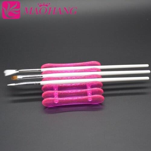MAOHANG Professional Nail Brush Display Stand Acrylic UV Gel Brush Rest Holder For Nails Decoration 5 Grid
