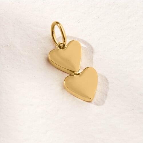 Mavis Hare Gold Stainless Steel Palmtree Pearl Plate Love Engravable Hearts Bar Star DIY Charms Dangle fit DIY Necklace Jewelry
