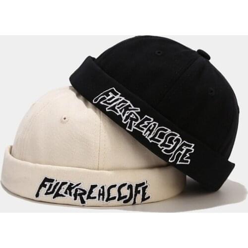 New Fashion Letter Embroidered Landlords Hat Women Style Handsome Personality Melon Skin Cap Male Retro Baotou Hat Retro Beanie