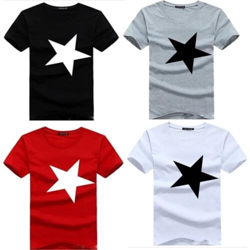 2021 New Pentagram Printed Slim T Shirt Mens Fashion Cotton T-shirts Summer Short Sleeve Tee Boy Skate Tshirt Tops