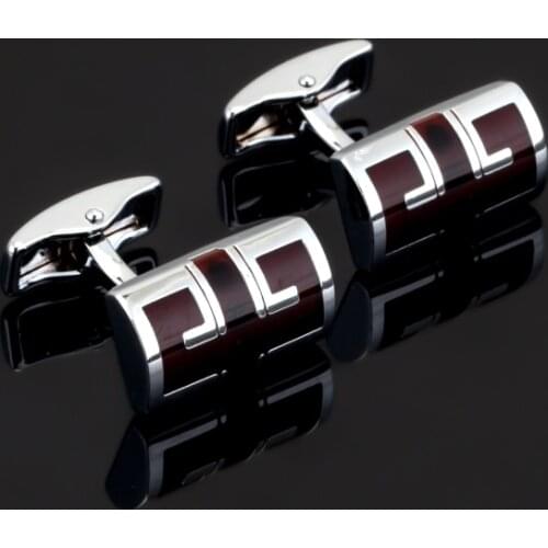 New French fashion mens shirt cuff Cufflinks high-quality MB Brand red color Cufflinks wholesale Enamel totem design