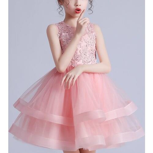 Girls‘ Dress Wedding Party Clothes Flower Casual Gown Princess Summer Girls Frock Dress Childrens Tutu Short Dress 1281