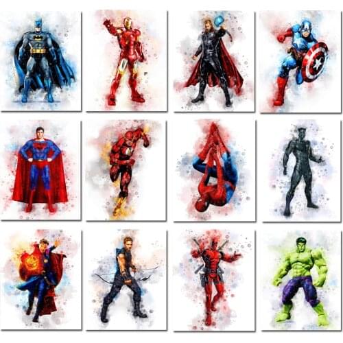 Disney Marvel Movie Posters and Prints Super Hero Canvas Painting On the Wall Captain America Thor Pictures for Room Wall Decor
