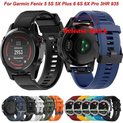 26 22MM Silicone Quick Release Watchband Strap For Garmin Fenix 6 6S 6X Pro 5X 5 Plus SmartWatch Easyfit Wrist Band Strap Correa