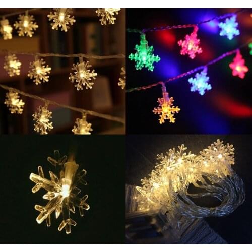3M 20pcs Snowflake Led Photo Lights Warm Christmas Decorations for Home Christmas Ornaments Natal Noel Happy New Year Gift 2020