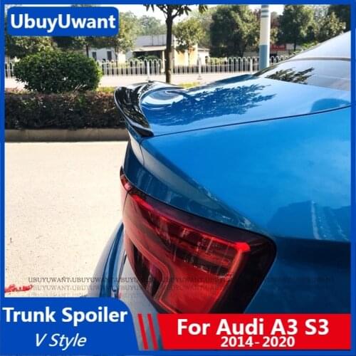UBUYUWANT For Audi A3 S3 Sedan Spoiler 2014 2015 2016 2017 2018 2019 2020 Rear Trunk Car Spoiler ABS Plastic Tail Wing For Cars