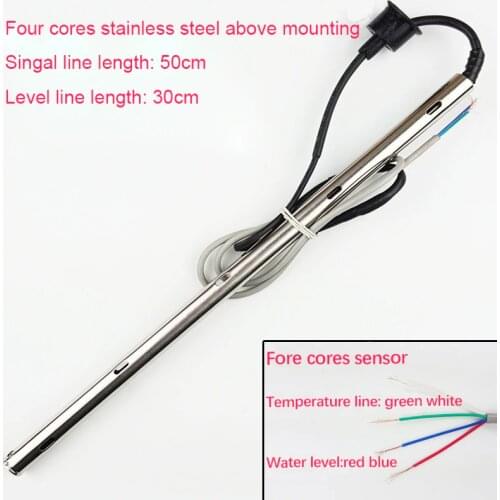 Solar energy water heater temperature water level sensor 30cm 4 cores stainless steel above mounting tank tube probe CGQ-5
