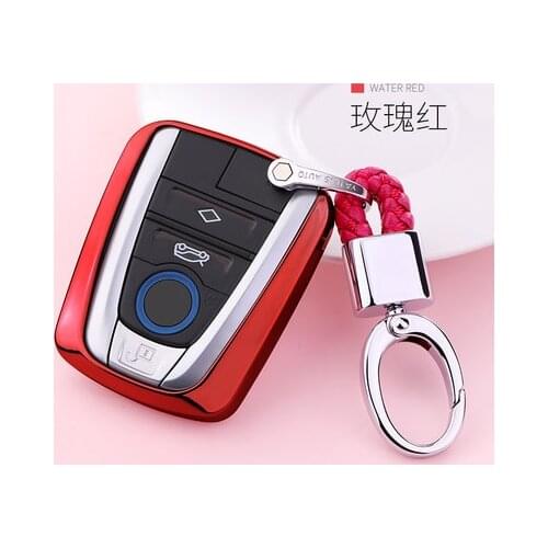 For BMW I3 I8 Series Car Styling Protection Key Shell Keychain Ring Accessories Leather keychain Soft TPU Car Key Case Cover