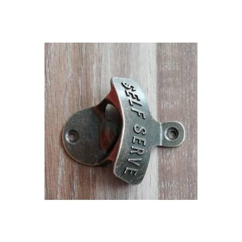 Iron Wall Mounted Bar Beer Glass Bottle Cap Open Kitchen Tool Flesopener Beer Open without Srew 77X64mm F1142