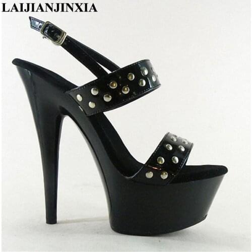 LAIJIANJINXIA New Women New 15cm Ultra High Heels Platform Sandals Night Club Party Wedding Dress Dancing Shoes Pole Dance Shoes