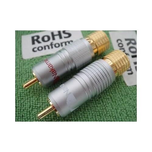 GOLD RCA SCREW NAKAMICHI SOLDERLESS SOLDER FREE AUDIO CABLE CONNECTOR PLUG 44A