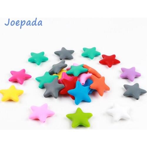 Joepada 1Pc Star Baby Teether Silicone Baby Teething Beads BPA Free Material for DIY Baby Teething Necklace Oral Care