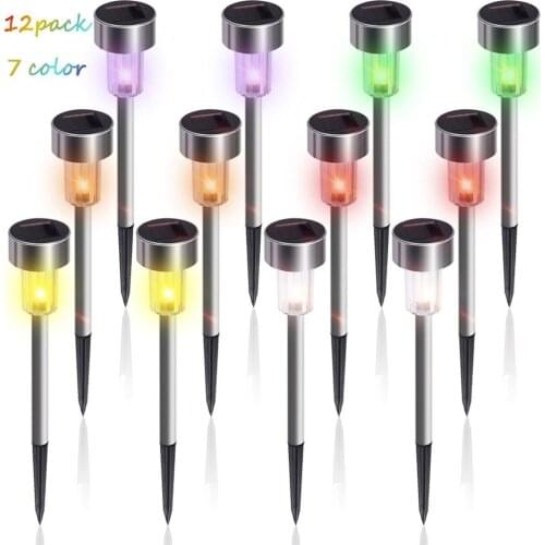 12 Pcs LED Solar Garden Lights Outdoor Solar Powered Lamp Lantern Waterproof Landscape Lighting For Pathway Patio Yard Lawn