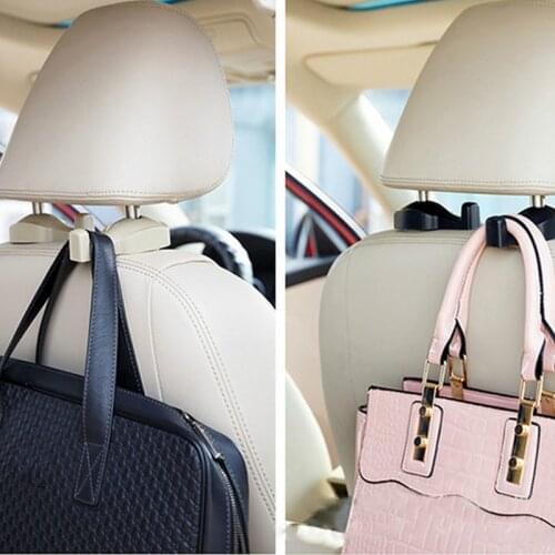New Style High Quality 2Pcs Convenient Black Auto SUV Car Truck Self Adhesive Hook Hanger Bag Purse Organizer Holder