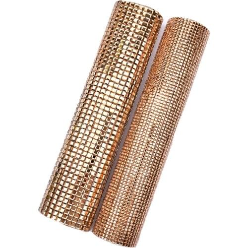 24X40Cm Bling Gold Crystal Hot-Fix Glue Mesh Rhinestone 5Mm Square Self Adhesive Topaz Stone For Motif Diamond Sheet Banding