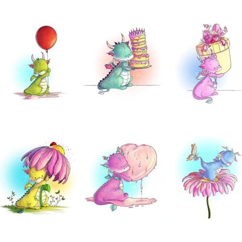 4*6 inch Clear Transparent Stamps Adorable Dinosaur Have A Wonderful Day Happy Birthday Wishes 2020 New DIY Craft Cards