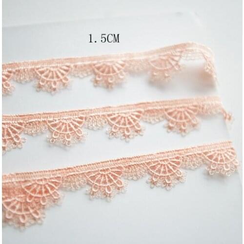 5 Meters Orange Pink Lace Ribbon Pretty Water Soluble Lace Trims for Garment Accessories DIY Craft Sewing Supplie 1.5cm Width