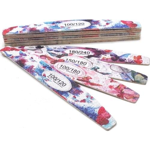 8 Pcs/lot Mix Design Nail Files 100/120/180/150/240 Strong Wooden Polishing Buffer Block Pedicure Manicure Polish Beauty Tools