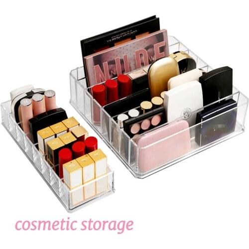 8 Grids Acrylic Cosmetic Storage Transparent Vanity Shelf Detachable Eye Shadow Holder Makeup Organizers Lipstick Display Stand