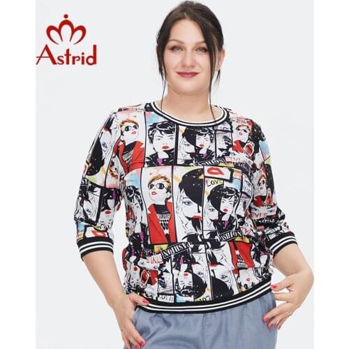 Astrid Womens t-shirt 2021 Silk Top Oversized Female Clothing Vintage Fashion Anime Cartoon graphic Print Funny blouses Trends