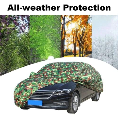 Car Cover All-weather Protection Full Covers with Reflective Strip Camouflage Style Auto Cover Sunscreen Protection Waterproof