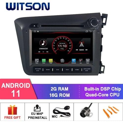 WITSON Android 11 CAR RADIO FOR HONDA CIVIC 2012 RHD AUTO STEREO NAVIGATION HEAD UNIT MULTIMEDIA TPMS OBD DVR built in carplay
