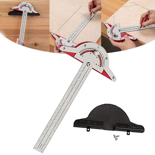 Woodworkers Edge Rule Angle Finder djustable Protractor Efficient Goniometer Stainless Steel Carpentry Tools