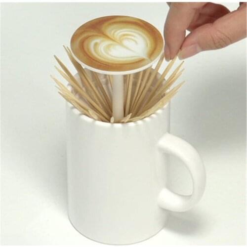 Coffee cup toothpick holder Creative Coffee Cup Toothpick Tube Household Toothpick Box Convenient make up organizer storage @50