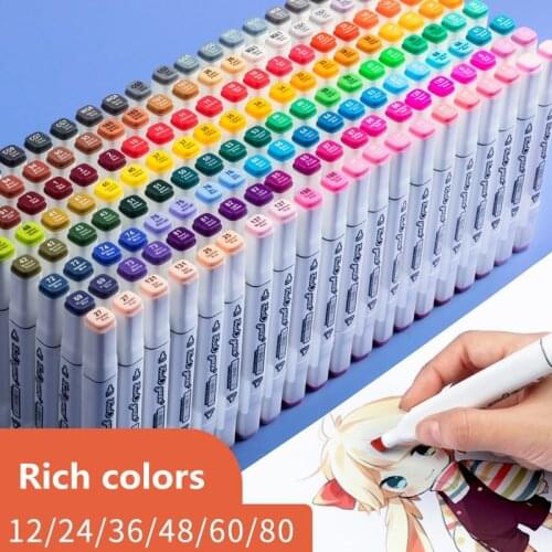 Double-headed marker 24/36/48/60 color water-based suit non-toxic and washable childrens student painting art supplies