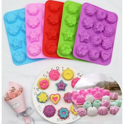 Cupcake Cookie Mould Cake Pan Silicone Muffin Chocolate Mold 12 Cup Kitchen Baking Tool DIY Silicone mold