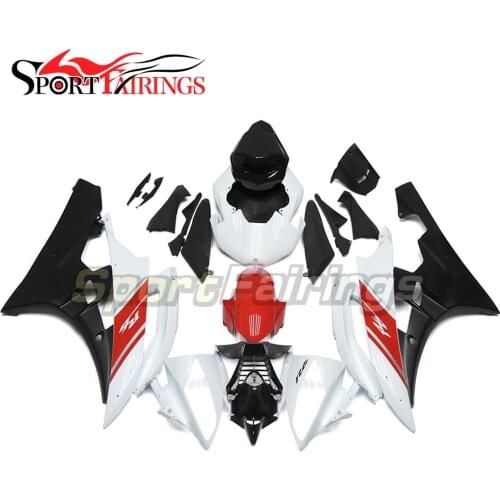 Injection Fairings For Yamaha YZF600 R6 06 07 2006 2007 Plastic ABS Motorcycle Fairing Kit Carenes Full Covers Red White Pearl