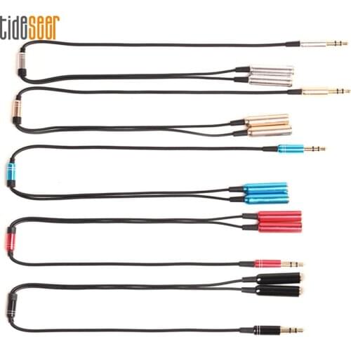 Aux Cable Male to 2 Female 3.5mm Jack Splitter Adapter Audio Extension Cables for Microphone Headphone Speaker Car Phone 100pcs