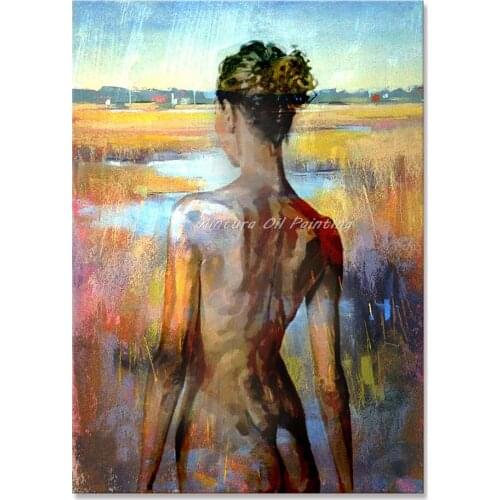 New !! Handpainted Sexy Girl Back Modern Oil Paintings On Canvas Wall Painting Art Wall Pictures For Living Room Home Decor