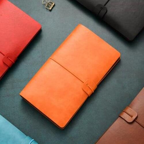 Leather Writing Noteboook Beige Daolin Paper A6 Handbook w/ Flexible Spring for Women PU Leather Personal Notebook Diary