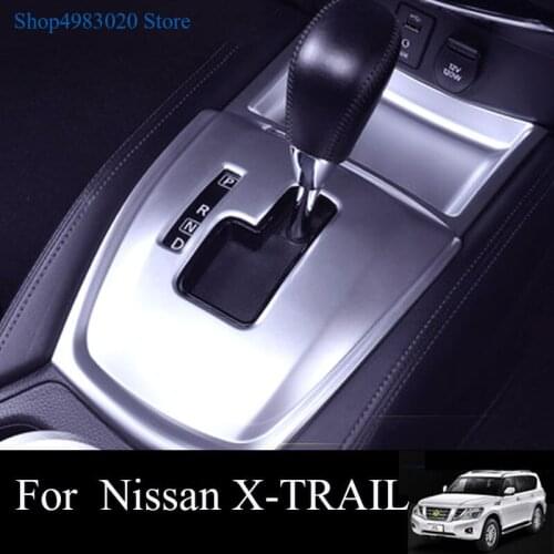 For Nissan X-Trail Rogue T32 Gear Box Cover Center Control Shift Panel ABS Chrome Stickers X Trail 2014-2018 Car Accessories