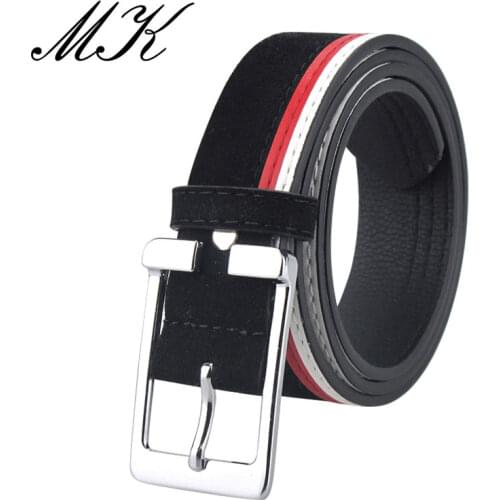 Maikun Mens Belts Leather Belts for Men Belt Metal Pin Buckle Belt for Casual Jeans High Quality Brand Male Strap 4 Colors