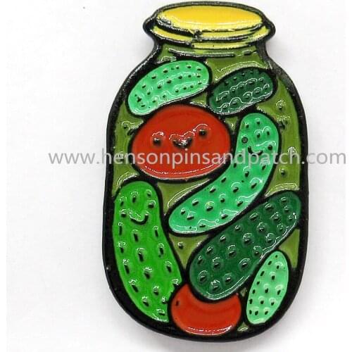 Custom metal soft enamel flower vase pin badges with black rubber clutch