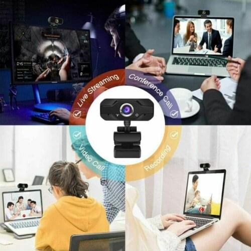 1080p Full Hd Auto Focus Webcam Mini Computer Dropcam Pc Microphone Video For Live Camera Conference Rotatable With Cameras I8E5