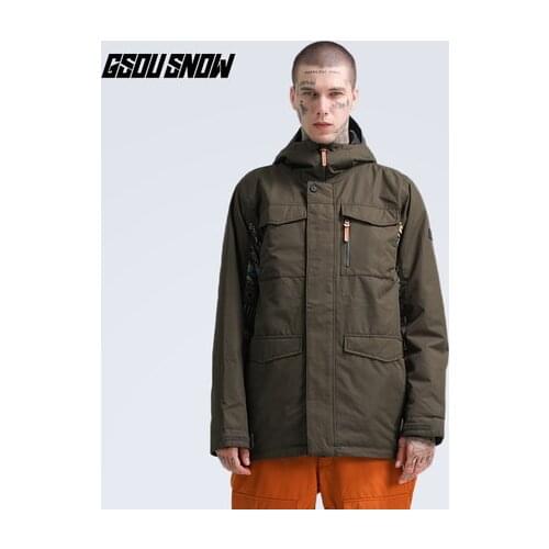 GSOU SNOW Men Skiing Snowboard Jacket Windproof Waterproof Outdoor Sport Wear Winter Clothing Male Mountain Hiking Riding